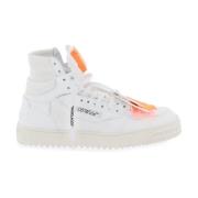 Off White Lädersneakers med tyginlägg White, Herr