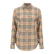 Burberry Skjorta med Vintage Check Mönster Beige, Dam