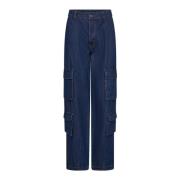 Co'Couture Mörk Denim Cargo Byxor Blue, Dam