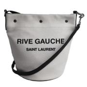 Yves Saint Laurent Vintage Pre-owned Canvas axelremsvskor White, Dam