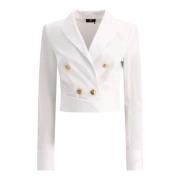 Elisabetta Franchi Bomullsskjorta med skärp, regular fit White, Dam