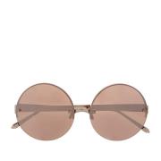 Linda Farrow Glamorösa solglasögon med rund båge Pink, Unisex