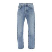 Agolde Vintage-tvättade avklippta jeans Blue, Dam