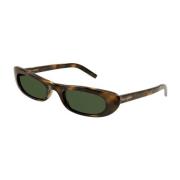 Saint Laurent Grön Lins Havana Solglasögon Brown, Unisex