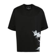 Y-3 Svart SS Tee - Grafisk Design Black, Herr