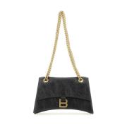 Balenciaga Liten Crush Chain Väska Black, Dam