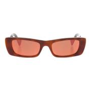 Gucci Rektangulära solglasögon med GG-logotyp Brown, Dam