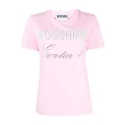Moschino Kristalldekorerad T-shirt Pink, Dam