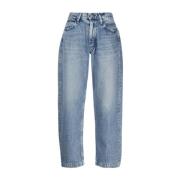 Tanaka Ljusblå Sliten Baggy-Fit Denim Jeans Blue, Dam
