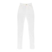 Balmain Högmidjade Slim Jeans White, Dam
