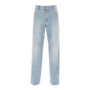 Balmain Monogram Straight Jeans Blue, Herr