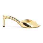 Dolce & Gabbana Spegel Effekt Mules Yellow, Dam