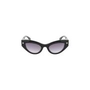 Alexander McQueen Cat-Eye Solglasögon med Spike Studs Black, Dam