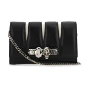 Alexander McQueen The Slash Clutch i tvåfärgat nappaläder Black, Dam