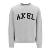 Axel Arigato Sweatshirt med Logo Patches och Terry Bokstäver Gray, Her...
