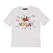 Love Moschino Vit Bomull T-shirt White, Dam