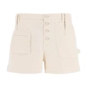 Etro Multi Pocket High Waist Shorts White, Herr