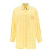 Etro Randig Oversized Skjortklänning Yellow, Dam