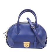 Salvatore Ferragamo Pre-owned Pre-owned Laeder handvskor Blue, Dam