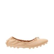 Tod's Beige Läder Ballerina Bubble Beige, Dam