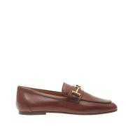 Tod's Läderloafer med spänne Brown, Dam