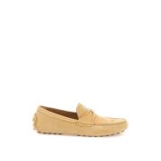 Salvatore Ferragamo Nubuck Loafers med Gancini-detalj Beige, Dam