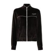 Sporty & Rich Velour Track Jacket Brown, Dam