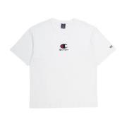 Champion Vit Mitten Broderad Logga Tee White, Herr