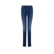 Emporio Armani Hög Midja Skinny Leg Denim Jeans Blue, Dam