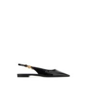 Versace Svarta läderballerinor Black, Dam