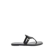 Tory Burch Miller Läder Flip-Flop Slides Black, Dam