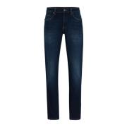 Hugo Boss Lyxig Blå Denim Straight Leg Jeans Blue, Herr