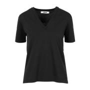 Mauro Grifoni Svart Grifoni V-Hals T-Shirt Black, Dam