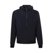 Moorer Blå Zip Hooded Kappa Blue, Herr