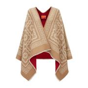 La DoubleJ Gudomlig Ull-Filt Poncho Beige, Dam