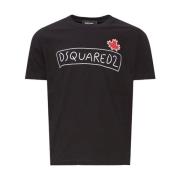 Dsquared2 Svart Logo Tee Regular Fit Black, Herr