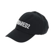 Dsquared2 Svart Bomull Logo Hatt Black, Herr