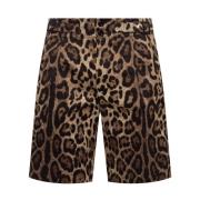 Dolce & Gabbana Bermuda Shorts med Leopardmönster Brown, Herr