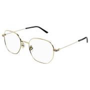 Gucci Gold Eyewear Frames Yellow, Unisex