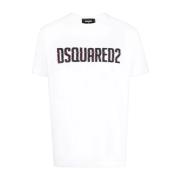Dsquared2 Logo Print Vita T-shirts och Polos White, Herr