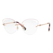 Valentino Rose Gold Pink Butterfly Eyewear Frames Pink, Unisex