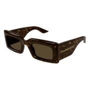 Alexander McQueen Havana/Green Sunglasses Multicolor, Dam