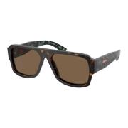 Prada Havana/Dark Brown Sunglasses Multicolor, Herr