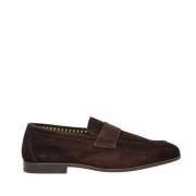 Doucal's Brun Mocka Loafer med lädersula Brown, Herr