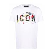 Dsquared2 Målad Logo Print T-shirt White, Herr