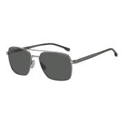 Hugo Boss Matte Ruthenium/Grey Sunglasses Gray, Herr