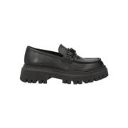 Moschino Logo Lettering Loafers med Chunky Sole Black, Dam