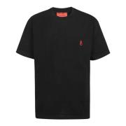 Vision OF Super Flames Logo Svart T-shirt Metallmärke Black, Herr