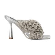 Hibourama Glittrande Kristall Mules Gray, Dam