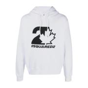 Dsquared2 Cool Fit Hoodie White, Herr